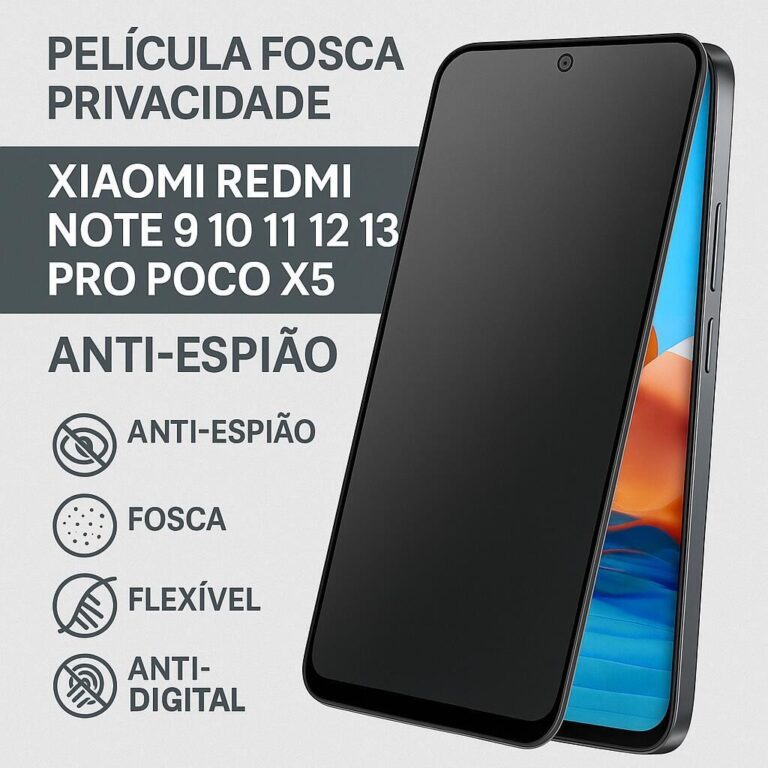 Película Cerâmica Fosca Privacidade Xiaomi Redmi