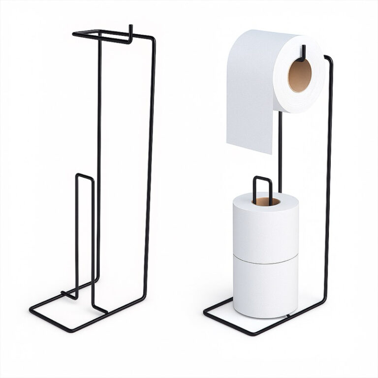 Suporte Porta Papel Higiênico De Chão 3 Rolos Pr