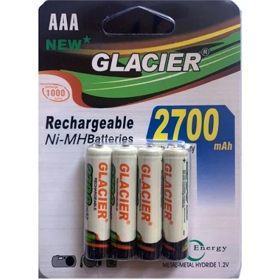 Pilhas KIT 4PC Recarregável AAA-2700mAh 1000 Reca