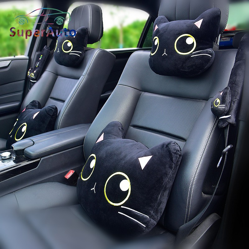 Superauto Carro Travesseiro Pescoço Cabeça Gato Dos Desenhos Animados Encosto De Viagem Cinto De Seg