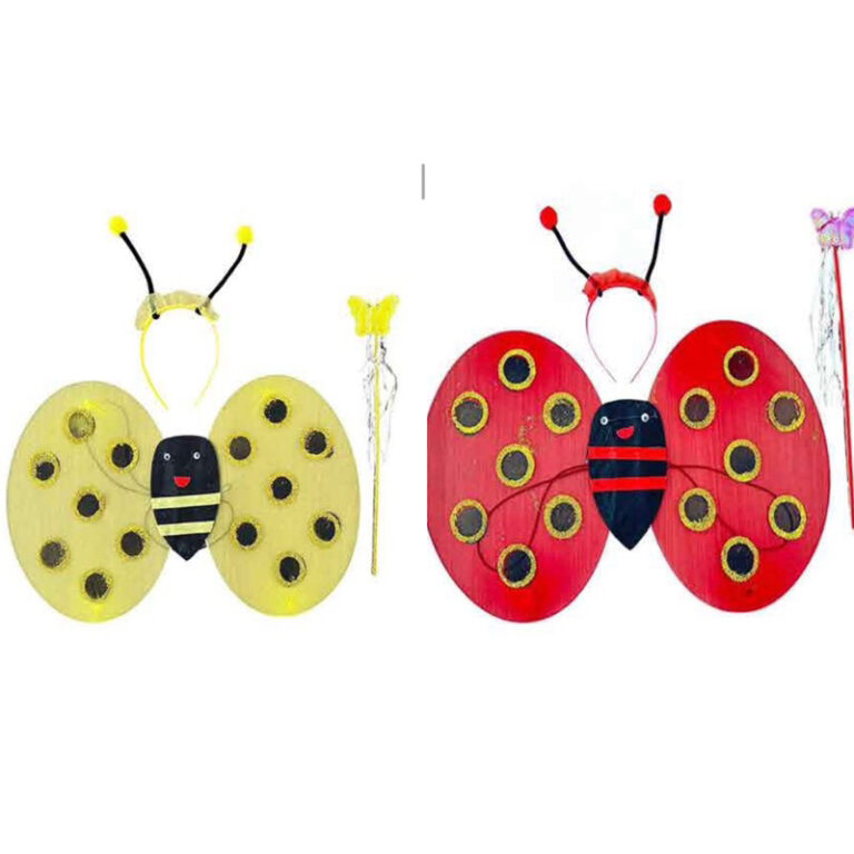 Kit Fantasia de Abelha e joaninha Asa Tiara Varinh