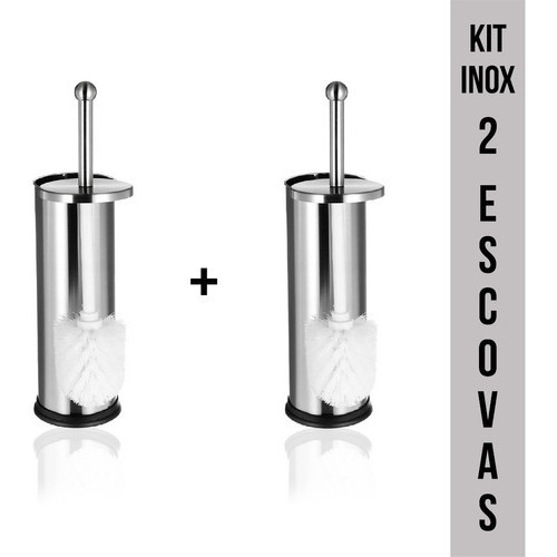 Kit 2 Escovas Sanitária De Inox Limpa Vaso Privad