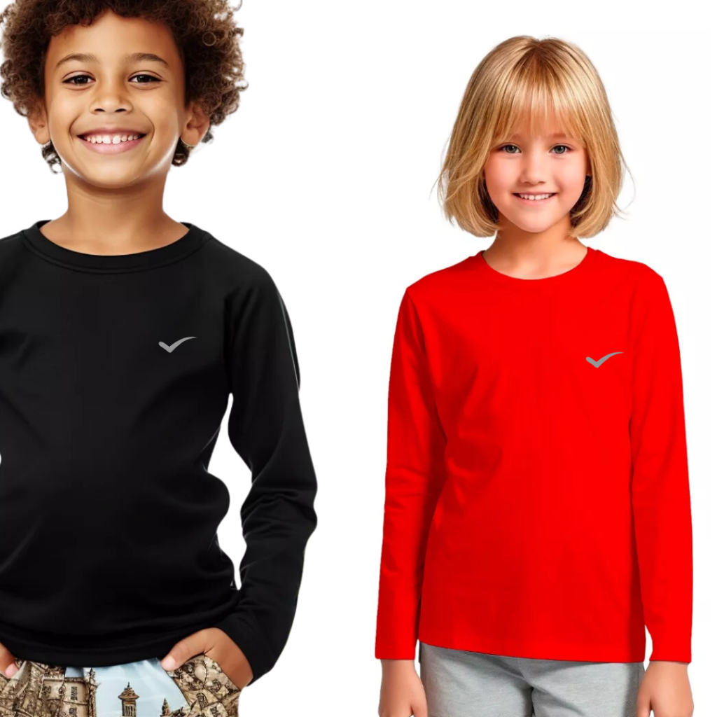 Kit com 2 Camisa UV Infantil proteção solar – 2 a 14 anos – Masculino e feminina – Menino e menina –