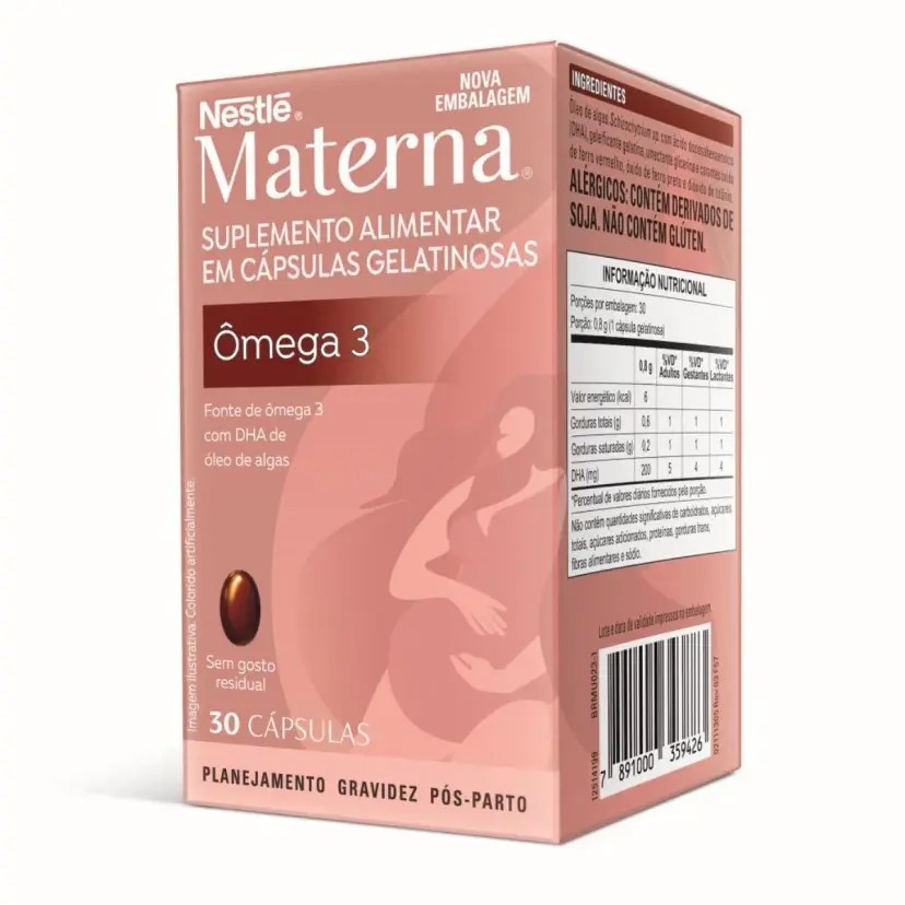 MATERNA OMEGA 3 DHA C/30 CAPSULAS GELATINOSAS – NESTLÉ