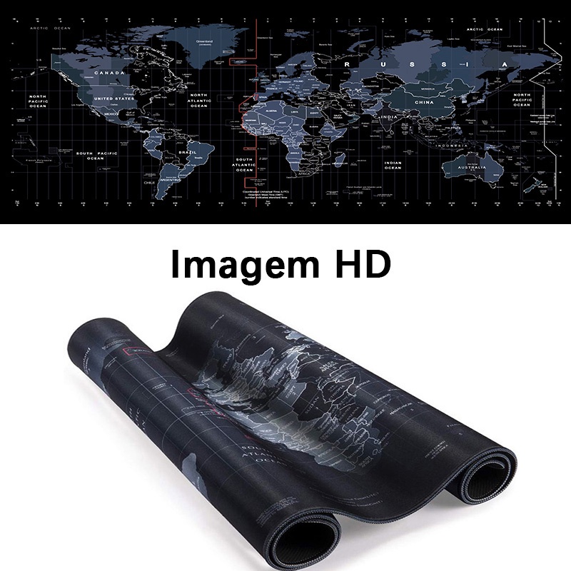80*30CM Mouse Pads mapa mundial Para trabalhos informáticos e jogos Non slip rubber table mat 90*40