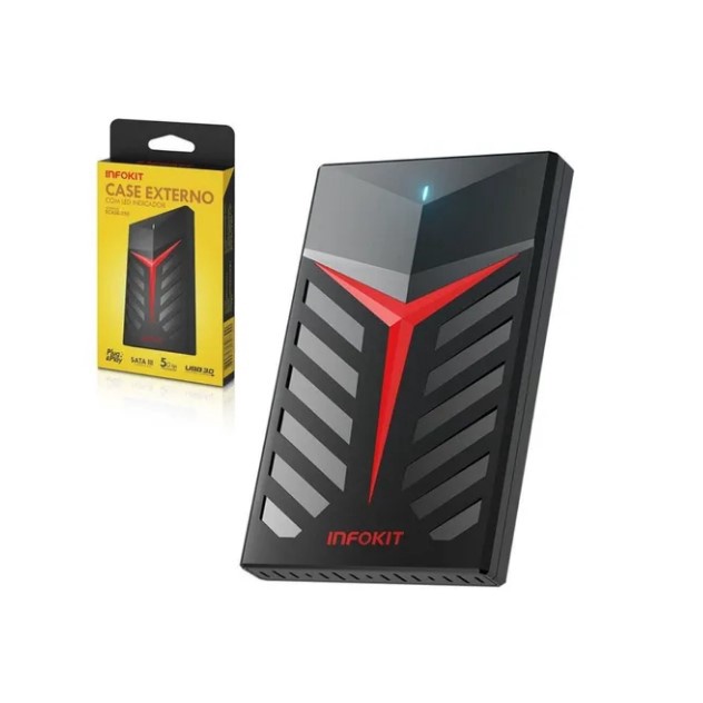 Case para HD 2.5 polegadas SATA III USB 3.0 com LE