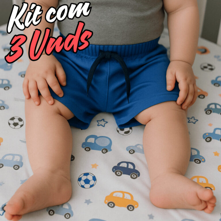 Kit 3 Shorts Bermuda Bebê Infantil Menino Tapa Fr