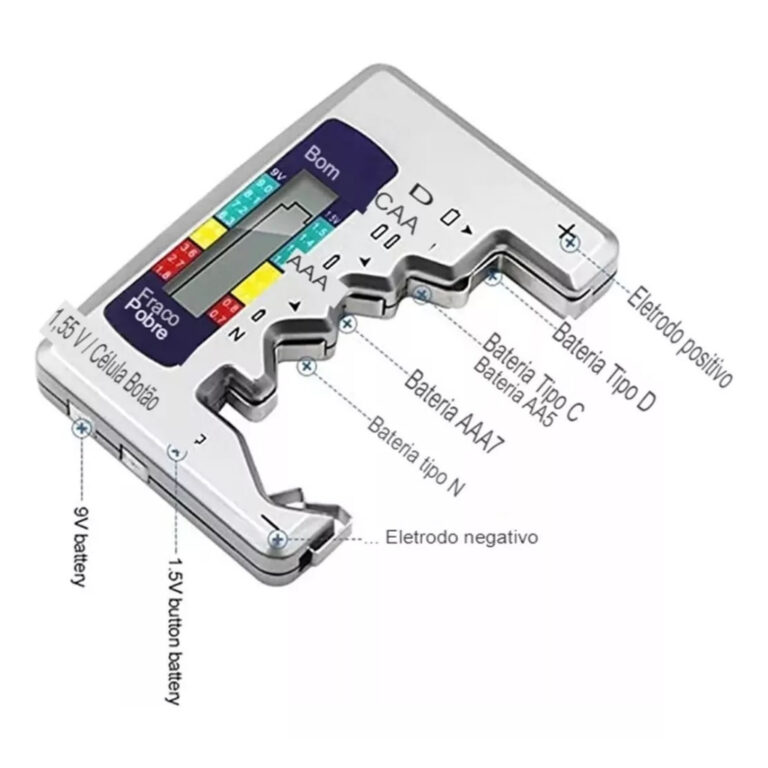 Testador Universal de Pilhas  Verifique Carga Fác