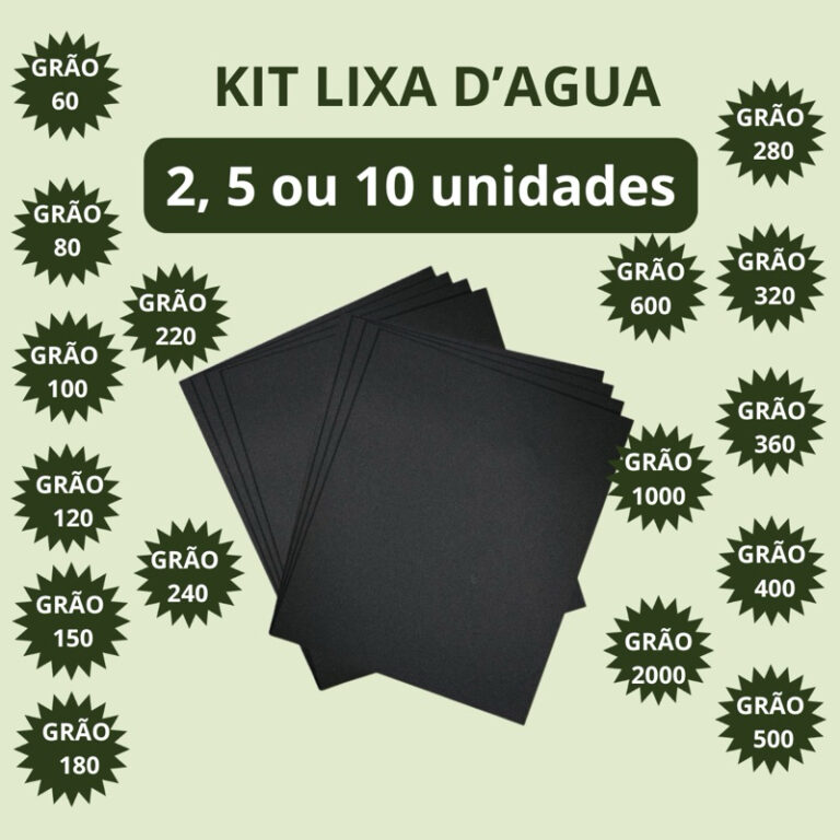 Kit Lixa DÁgua Com 2, 5 ou 10 Unidades Grãos 60 