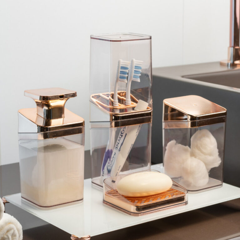 Kit Banheiro Luxo Lavabo Porta Sabonete Sabão Lí