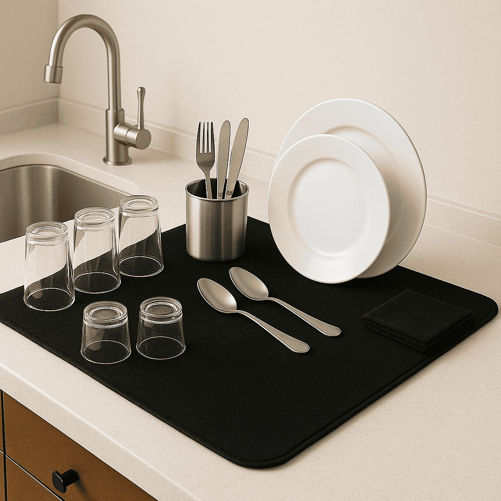 Tapete Escorredor de Louça 70x35cm Grande Absorvente e Antiderrapante para Cozinha