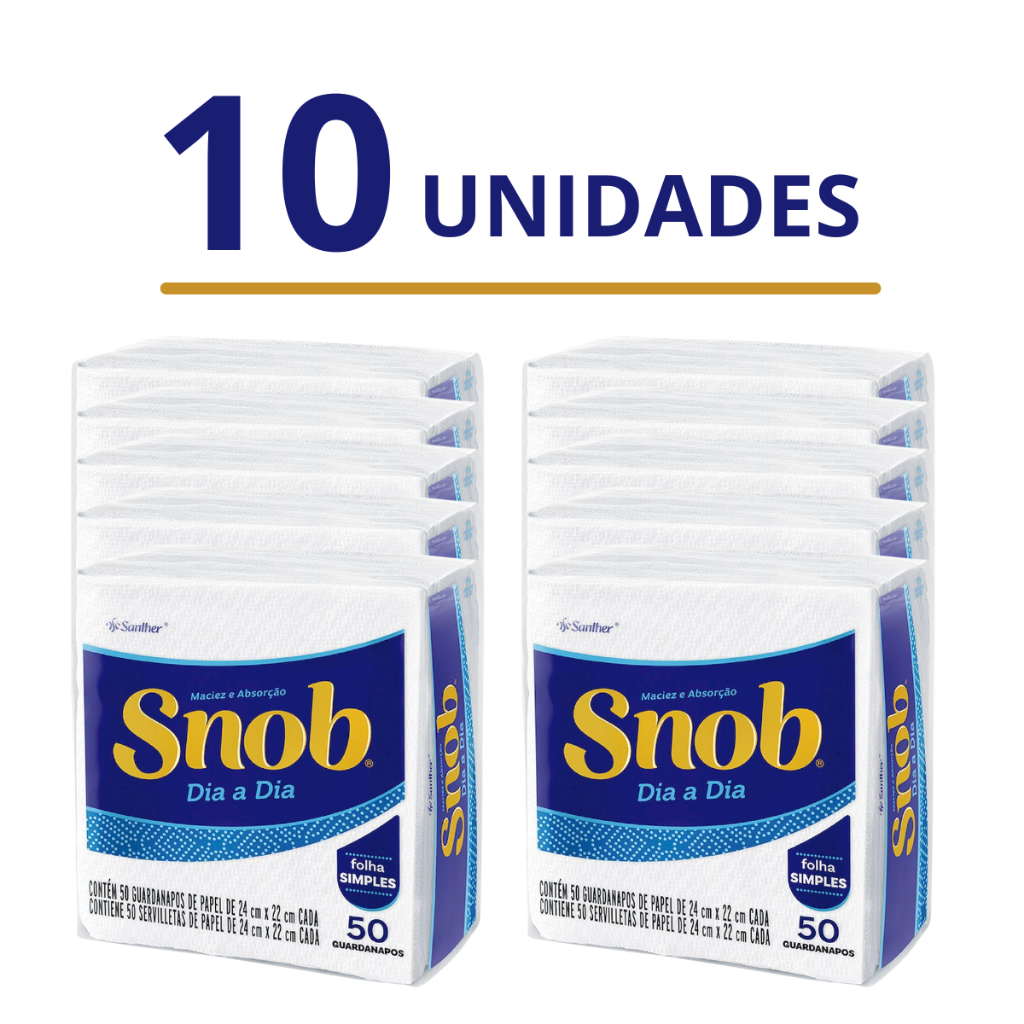 Guardanapo de Papel Snob Kit Papel Toalha Folha Simples Descartavel Sache Unidades