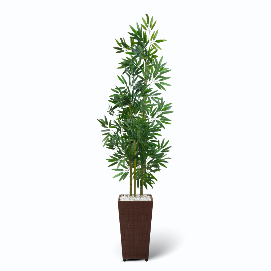 Planta Artificial Bambu Mosso e Vaso de Polietileno