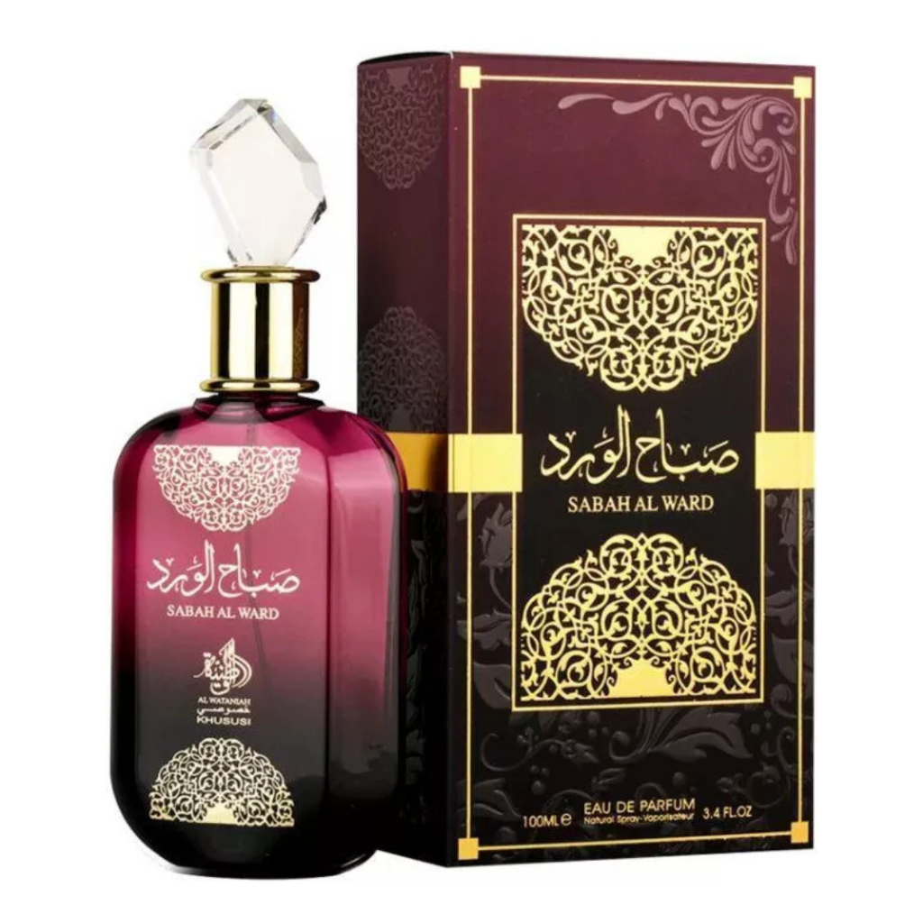 Perfume Sabah Al Ward Árabe 100ml Feminino Embalagem de vidro lacrado