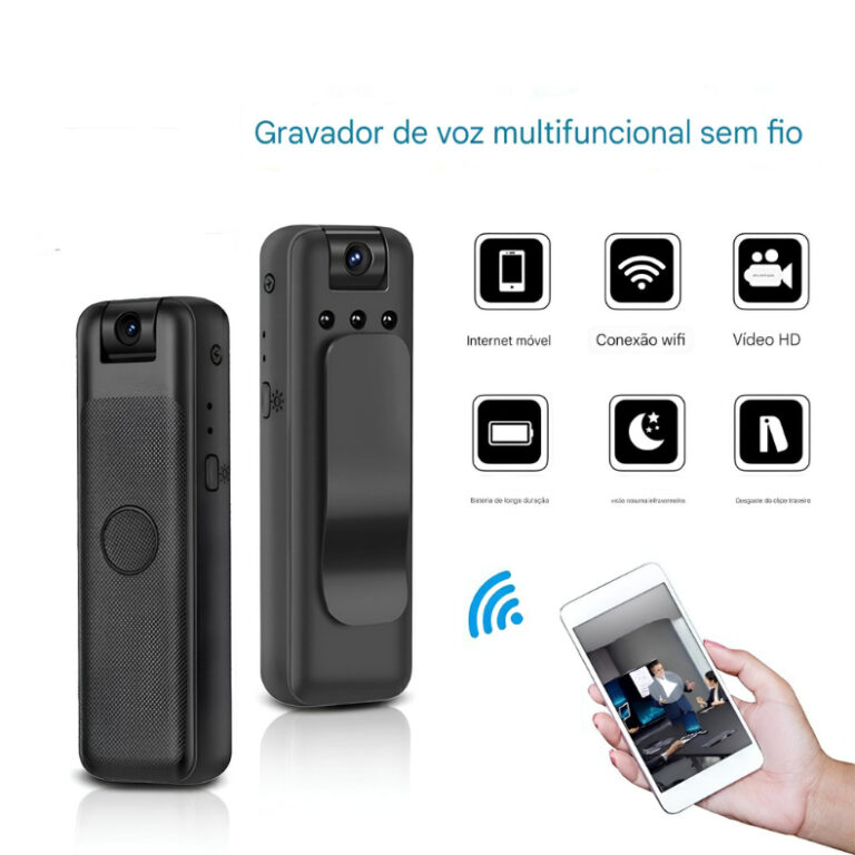 Câmera Portátil Mini Grampo Traseiro WiFi Visual