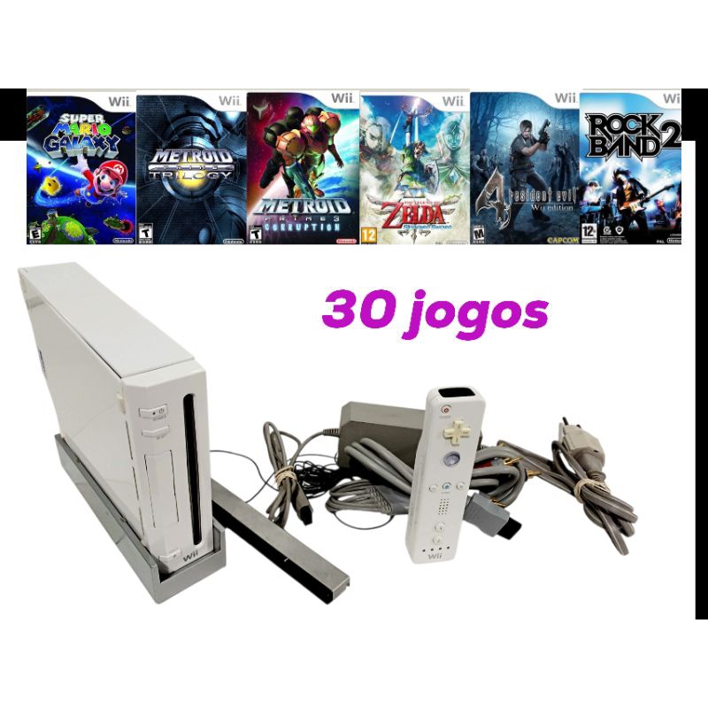 Nintendo Wii com 30 jogos