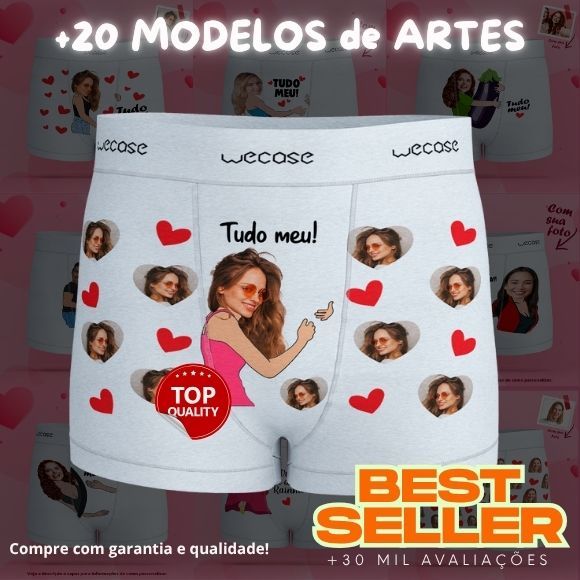 Cueca Personalizada com Foto Casal Presente Criati