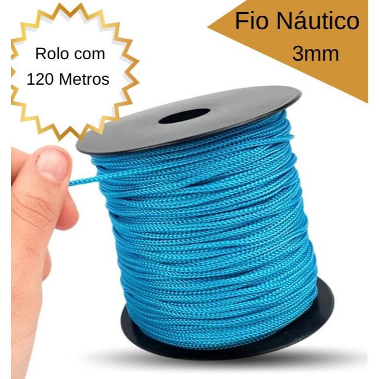 Fio Nautico 3mm 200g 120 metro 3/1 para bolsa de c
