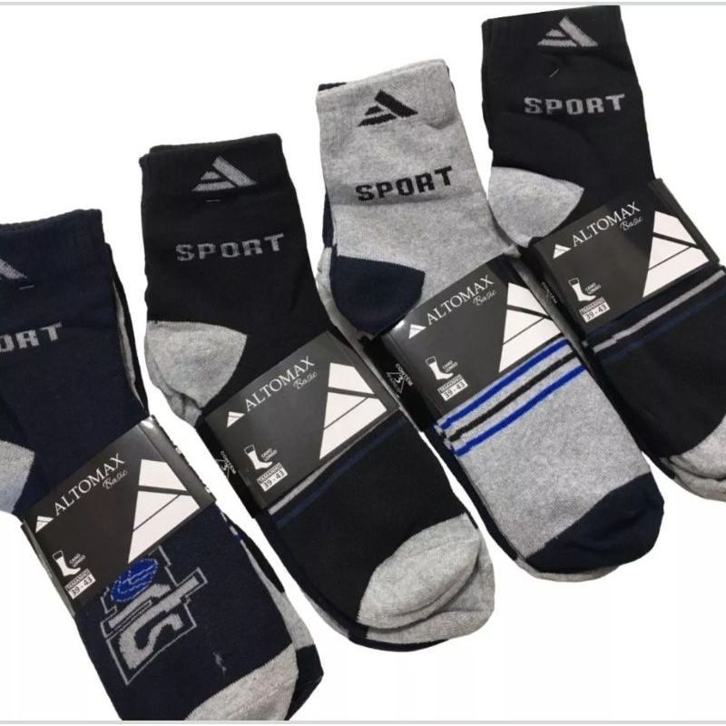 Kit 12 Pares de Meias Masculina Cano Longo Grosso Alto Max Confortável