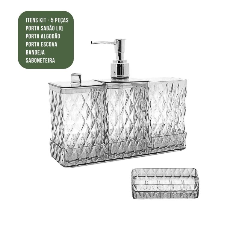 Kit 5 Jogo Banheiro Luxuoso Multiuso Decoração L