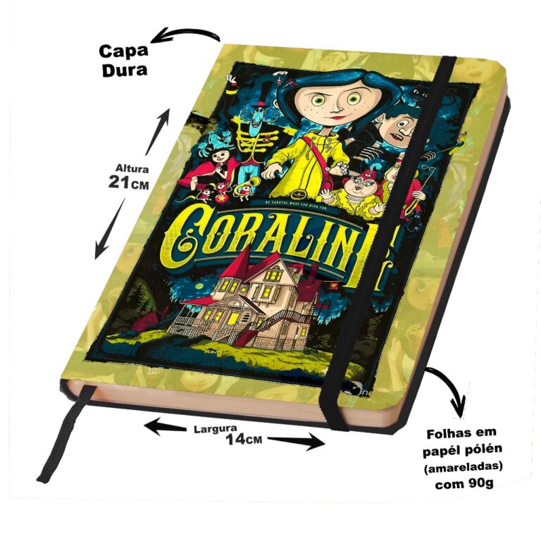 Caderno Sketckbook ou anotações CORALINE capa du