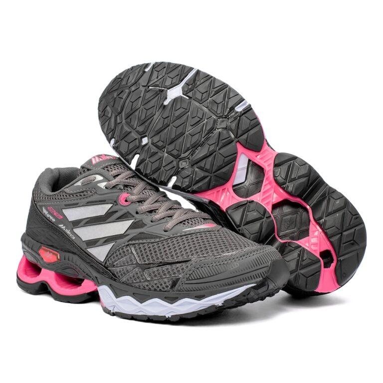 tenis feminino rosa  com molas para academia trein