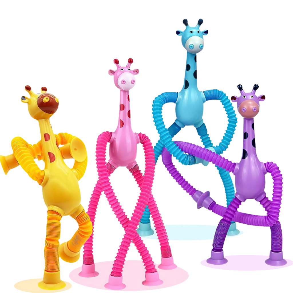 1/2/4 Unidades Girafas Pop It Tubo Estica Gruda Puxa Melman Brinquedo Resistente Girafa