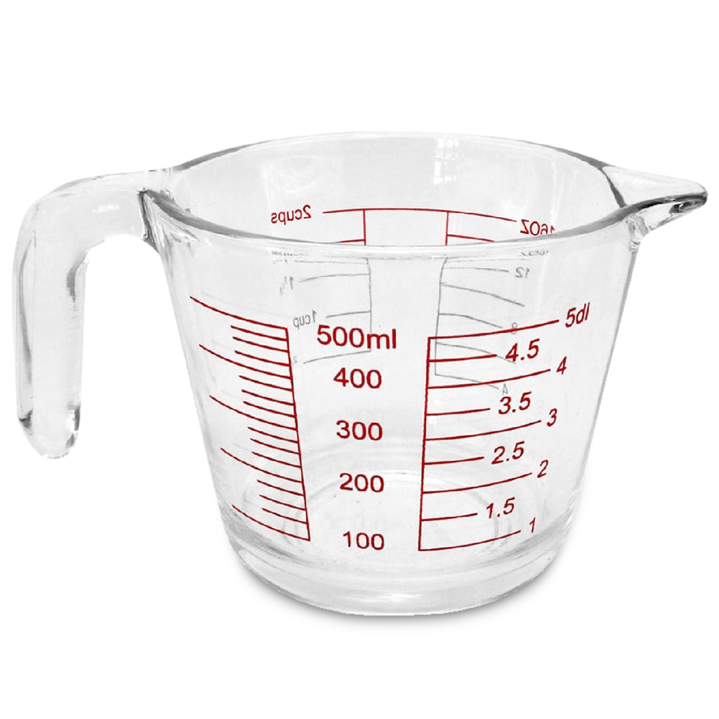 Jarra Medidora Vidro Temperado 500ml com Alça Resistente Resistente Para Receitas