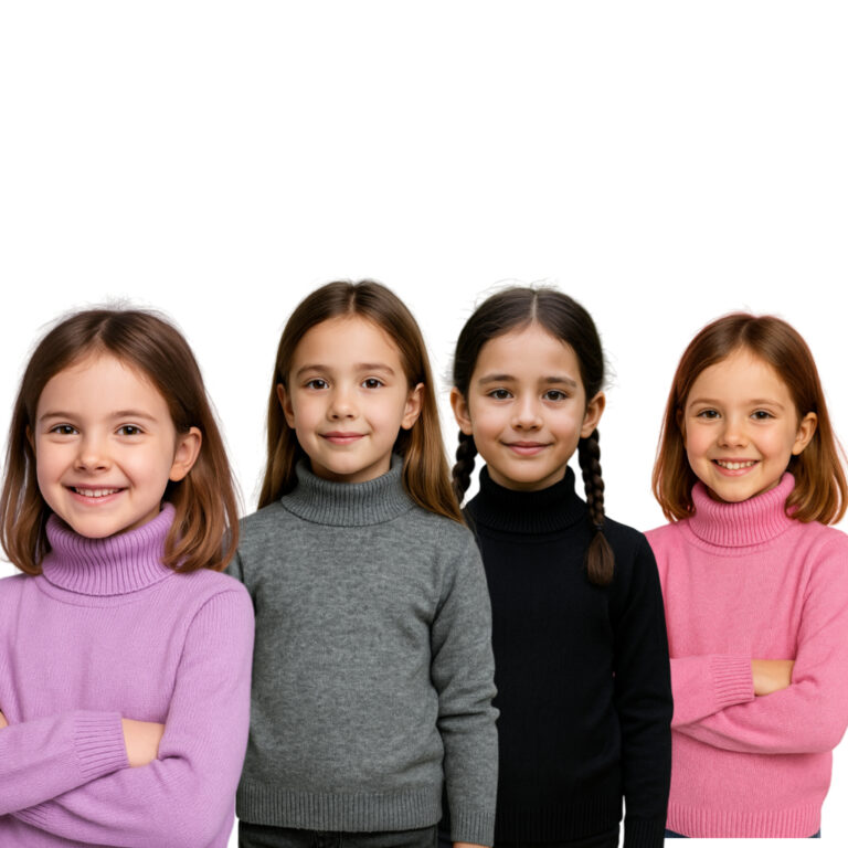 Blusa de lã gola alta lisa infantil menina sueter