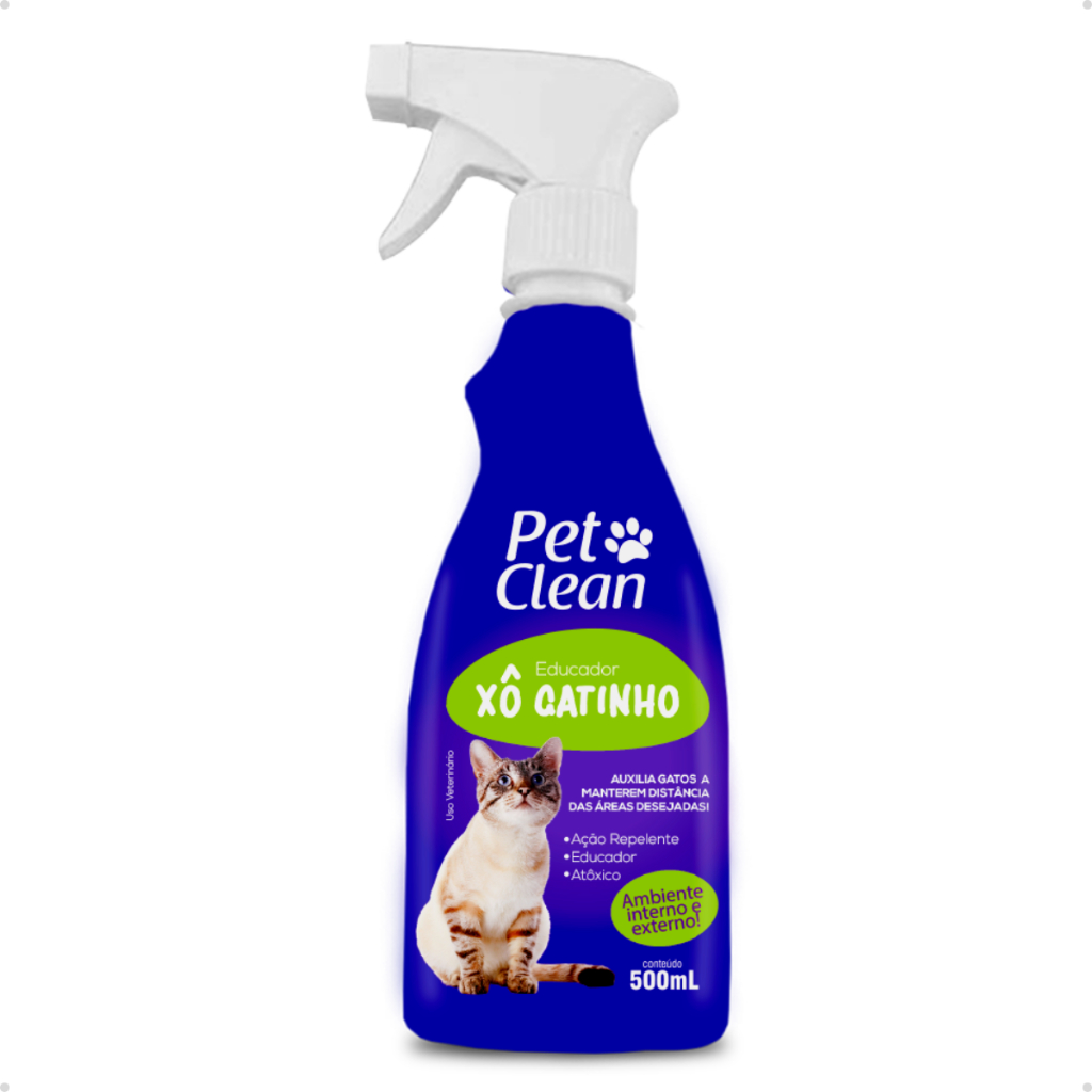 Educador Spray Sanitário Repelente Afasta Gatos Xô Gatinho Pet Clean ou Educa Gatinho Petliz 500 ml