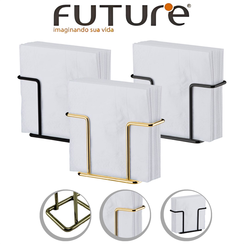 Porta Guardanapos Papel Toalha em Aço Carbono Reforçado Várias Cores Future
