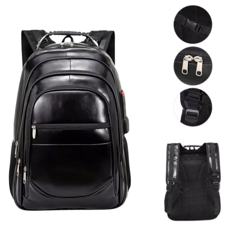 Mochila De Couro Grande E Média Impermeável Trab