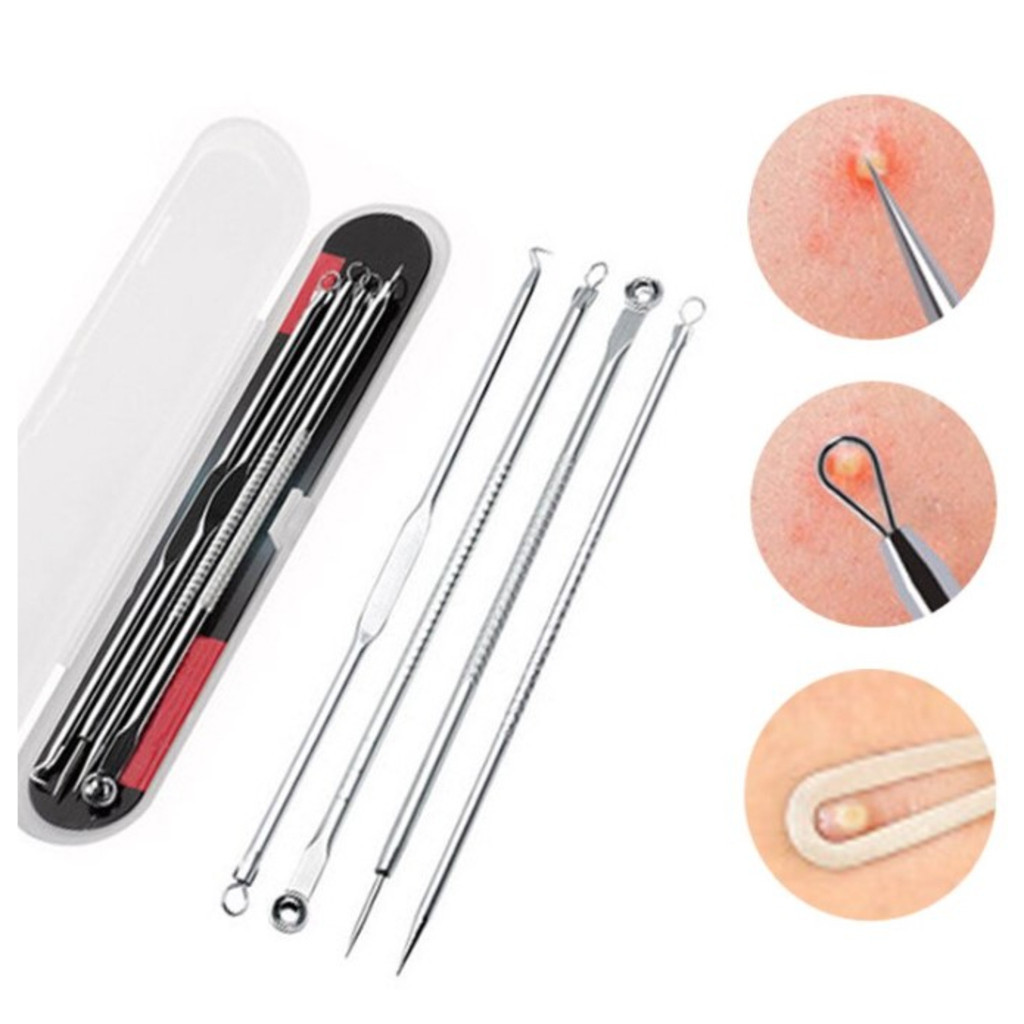 ANA 1108 Conjunto com 4 unidades de Ferramentas de Beleza Extrator Aço Inoxidável