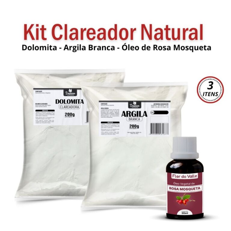 Argila Branca 200g + Dolomita Clareadora 200g + Ó