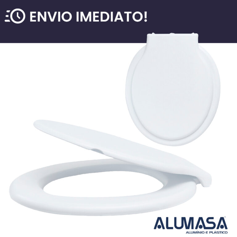 Assento Sanitário Branco Confortável Oval Tampa 