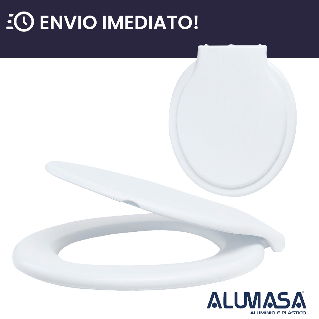Assento Sanitário Branco Confortável Oval Tampa de Vaso Universal (compatível com todas as marcas de