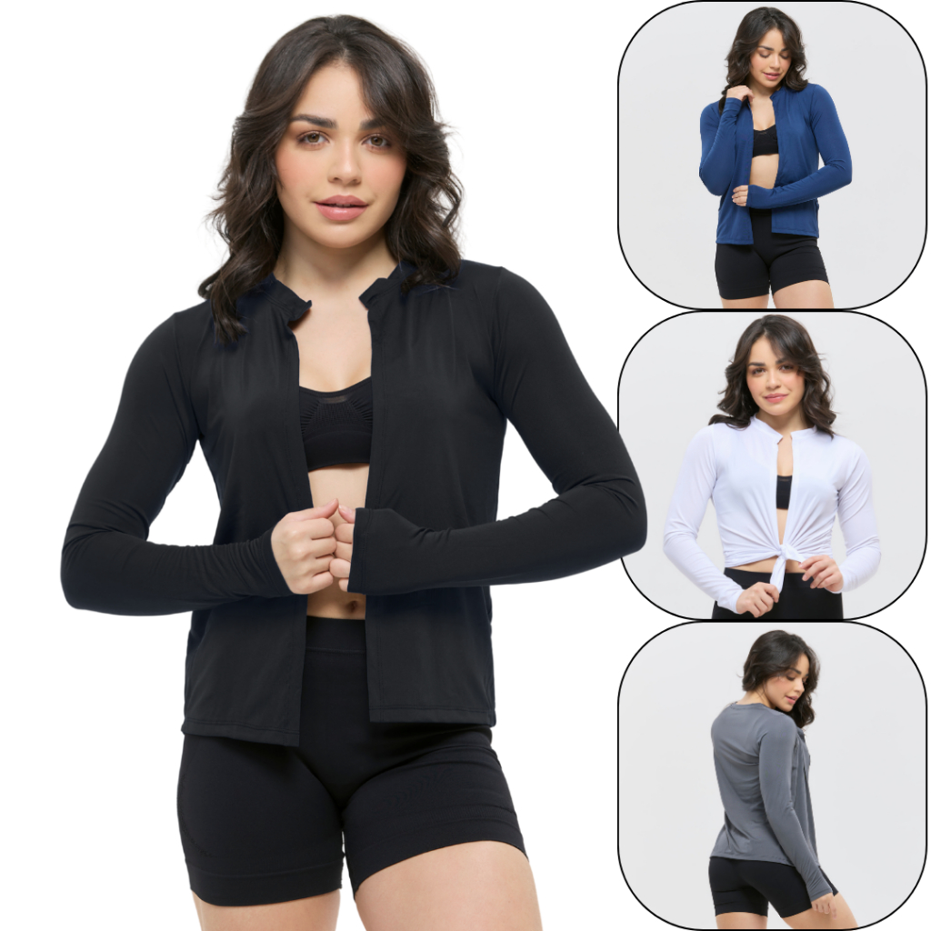 cardigan feminino casaquinho academia proteção uv casaco térmico
