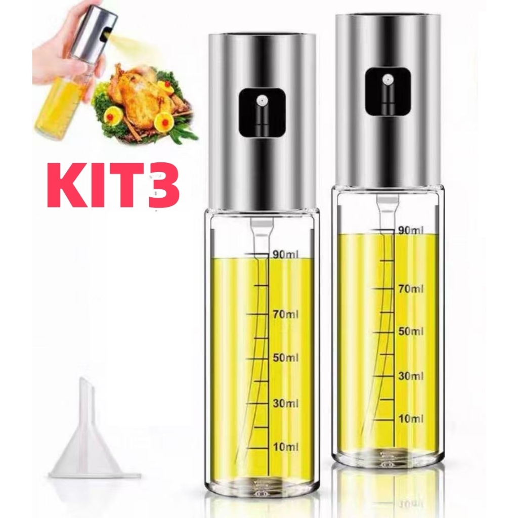 KIT Spray Oleo Azeite galheteiro de Vidro Borrifador Pulverizador Culinario óleo Vinagre Azeiteiro i