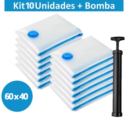 Kit 10 Saco a Vacuo Organização de Roupas Mala V