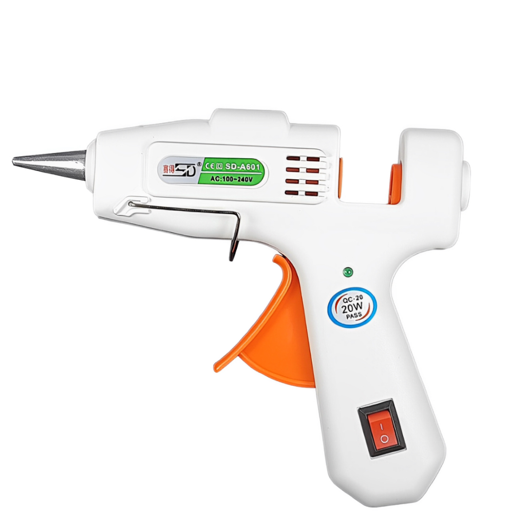 Pistola De Cola Quente Bivolt 110/220v Profissional 20w Botão Liga e Desliga Revolver Pequena Para C