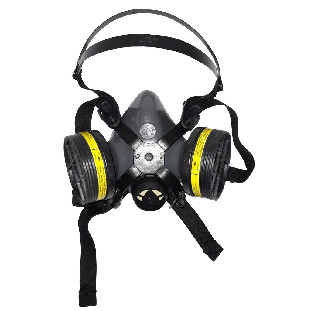 KIT Respirador 1/4 Facial Mig12 -S/F + 2 pc Filtro Quimico VO/GA