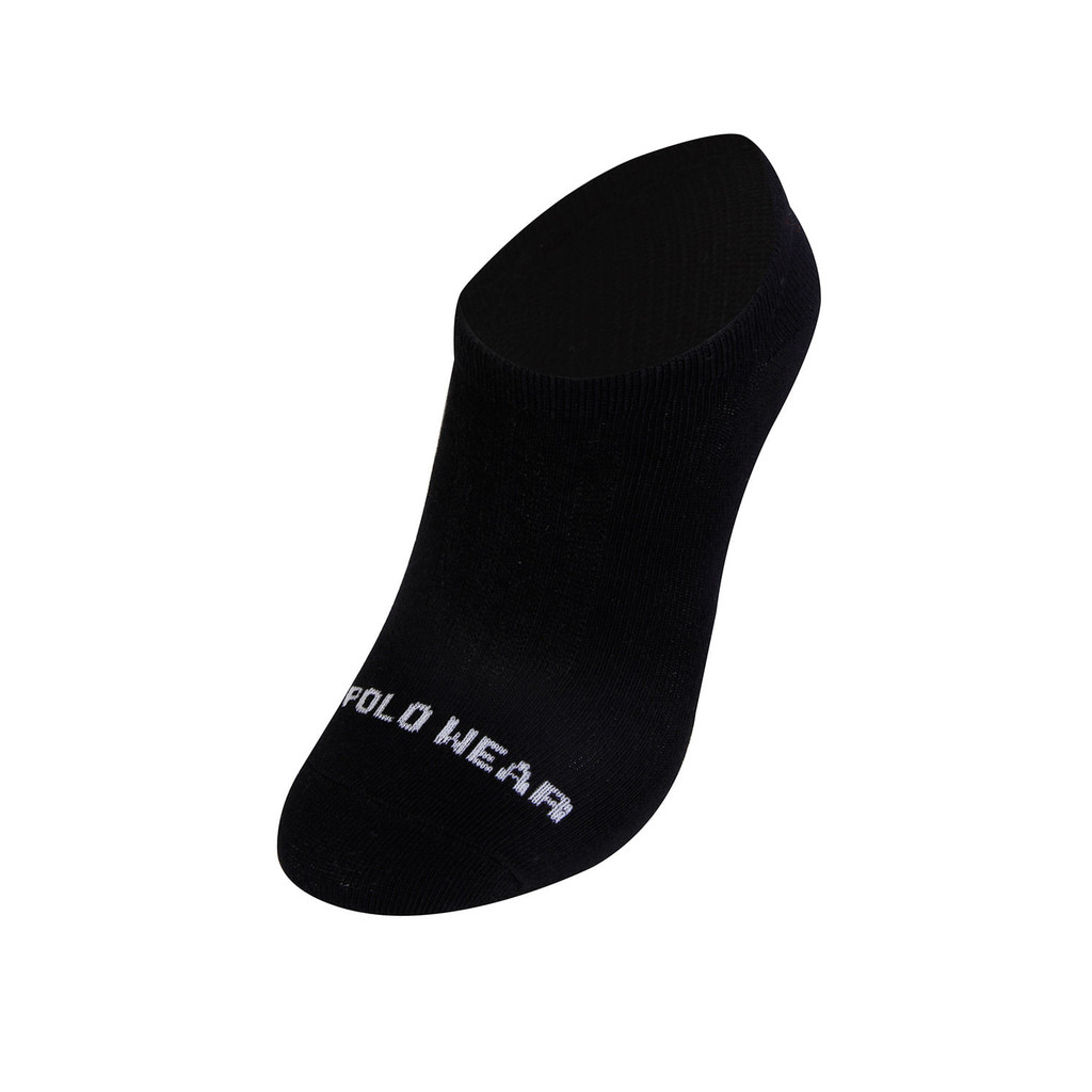 Kit 3 Pares de Meias Masculinas Invisíveis Algodão Polo Wear Preto