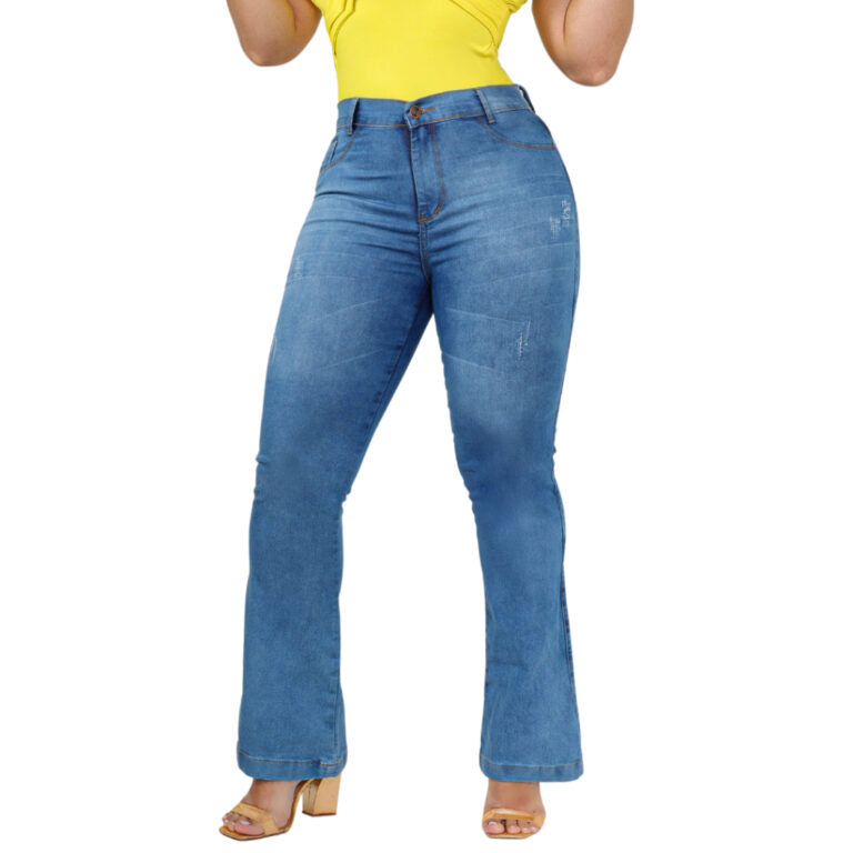 Calças Jeans Flare Feminino com Elastano Modelage