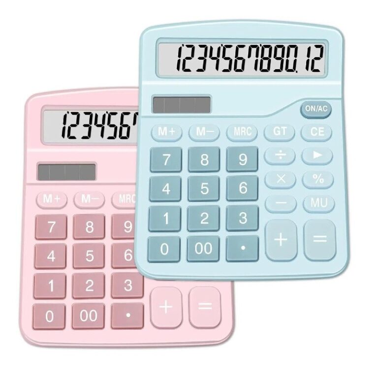 Calculadora de Mesa Rosa colorida Grande de 12 Dí