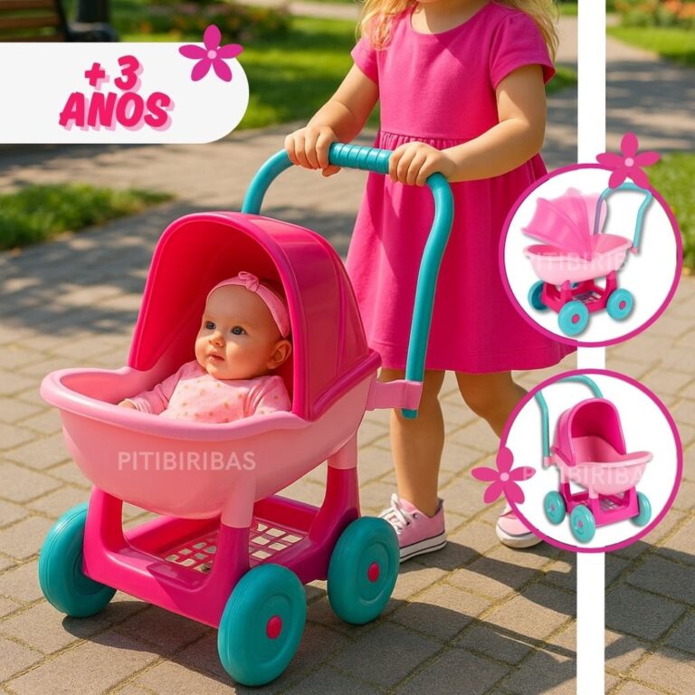 Carrinho boneca bebe infantil reborn coleção nin