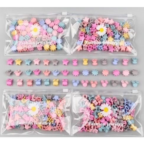 Kit 50 Mini Piranha Presilha Grampo de Cabelo Infa
