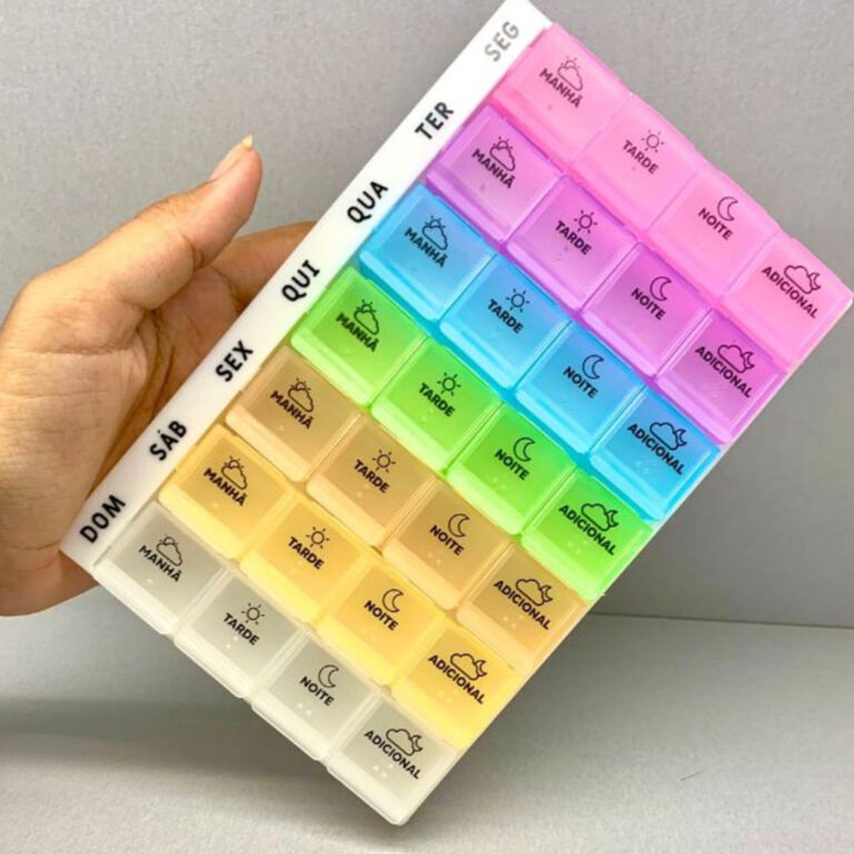 Porta Comprimidos Semanal 11x18cm Com 28 Compartim