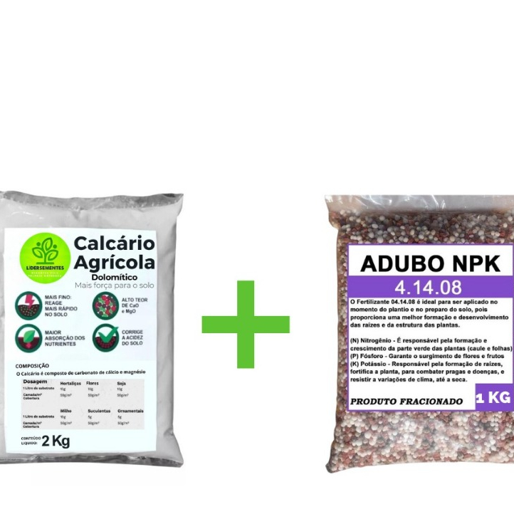 Kit Adubo Fertilizante NPK 041408 + Calcário Agr