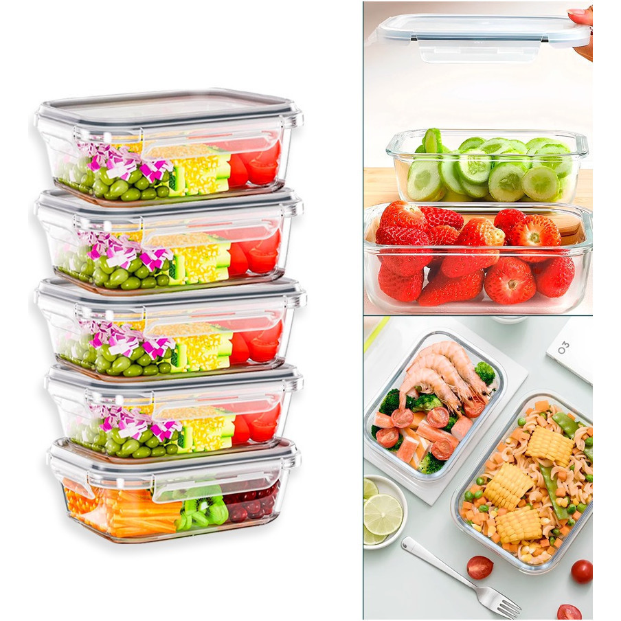 Kit 3 Potes Organizadores Geladeira Para Alimentos Vegetais  Fruta Cozinha Moderna Uso Microonda ret