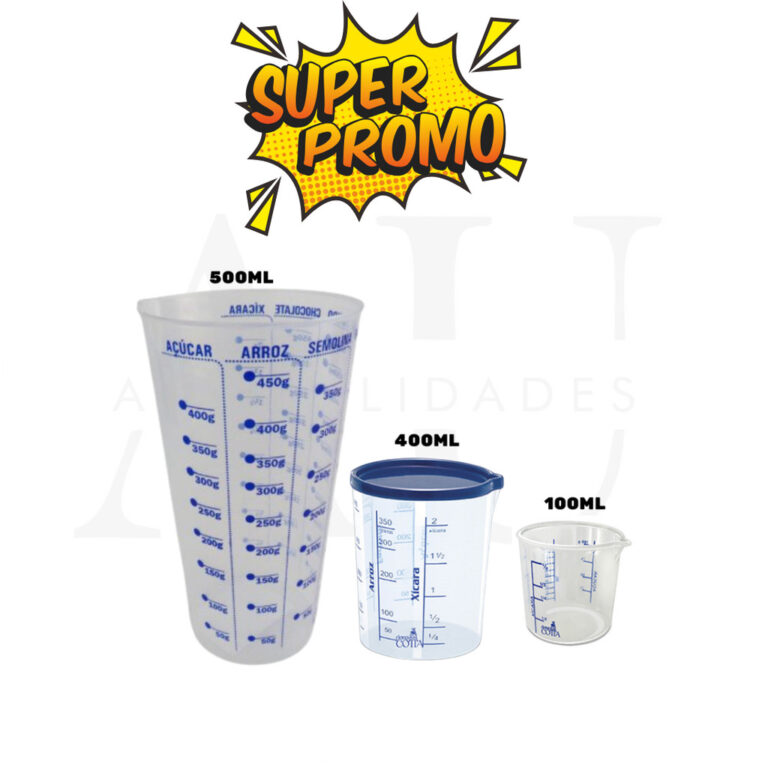 Copos Medidor Bico Dosador Medida 500ml / 400ml / 